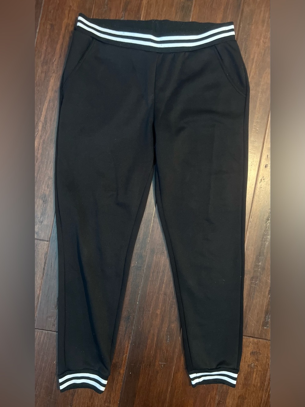 Rue21 Black Jogger Sweatpants with White Stripe Waistband